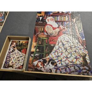 Cobble Hill 1000 Piece Puzzle Santas Quilt- Complete Christmas Puzzle Jigsaw